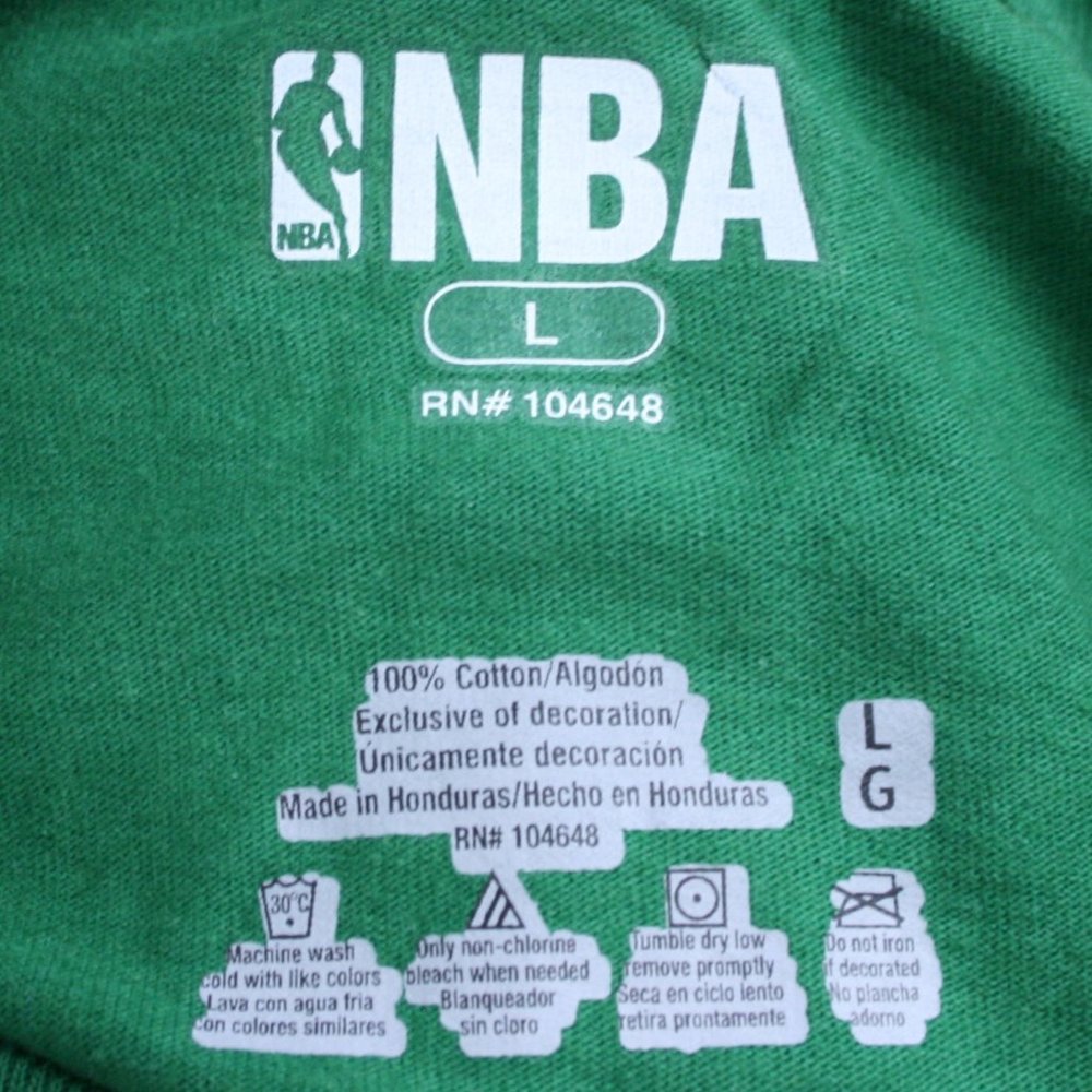 NBA Boston Celtics Kelly Green Cotton Tee Shirt SZ L EUC - Picture 7 of 7